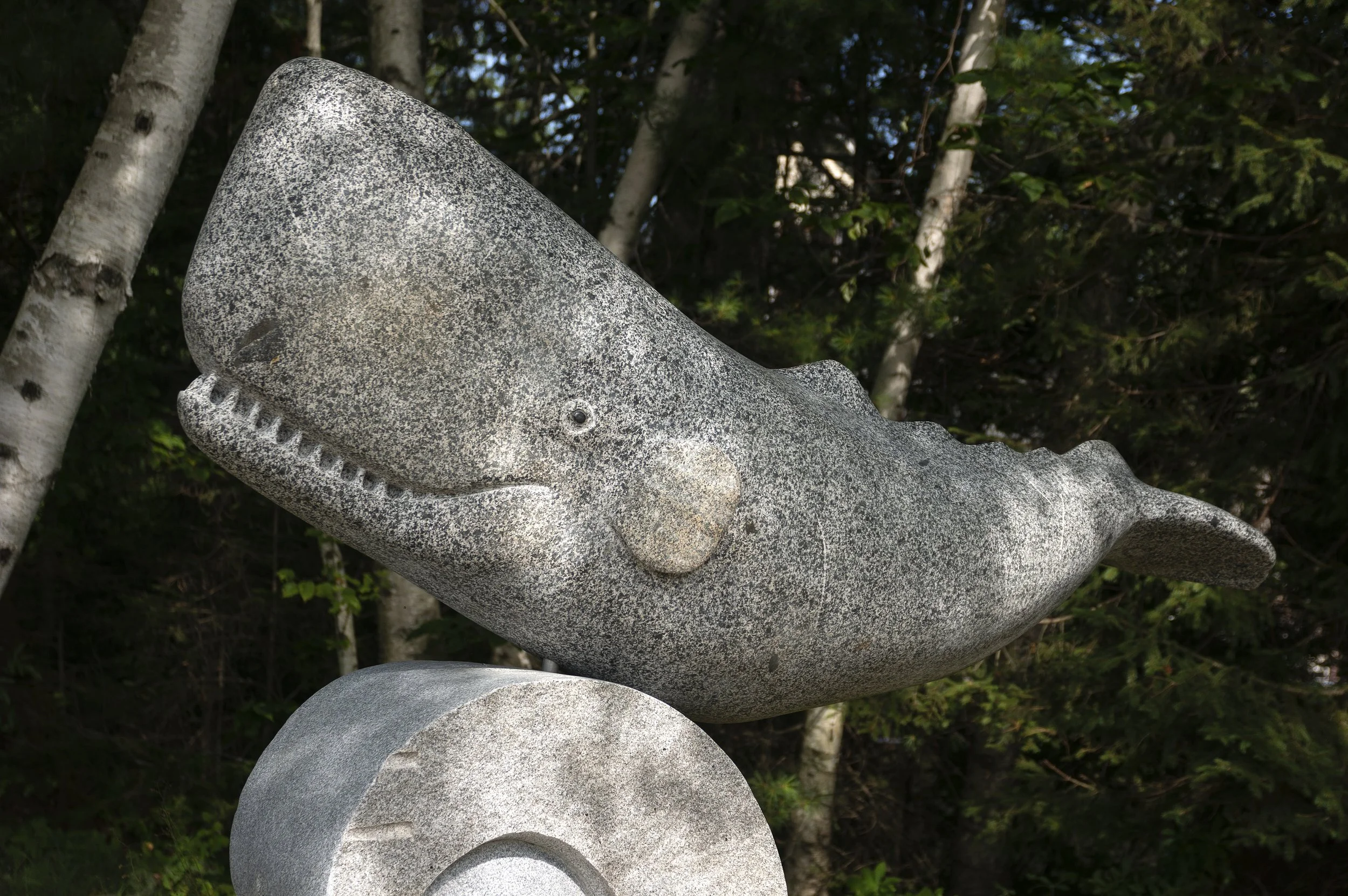 'Sperm Whale' Recycled Rockport Granite, 2025, weight of whale without base approx. 2 tons