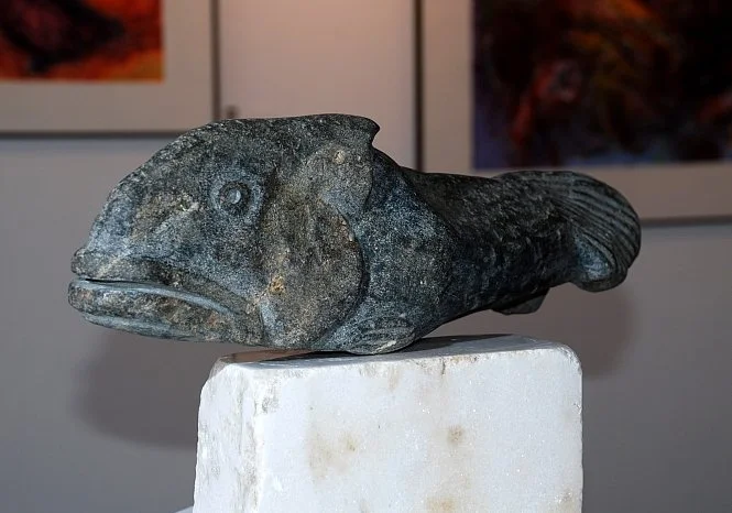 'Devonian Fish' 2008, fieldstone