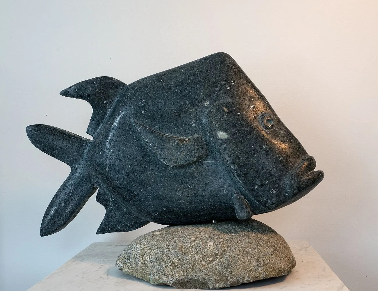 'Lookdown Fish' 2022, fieldstone