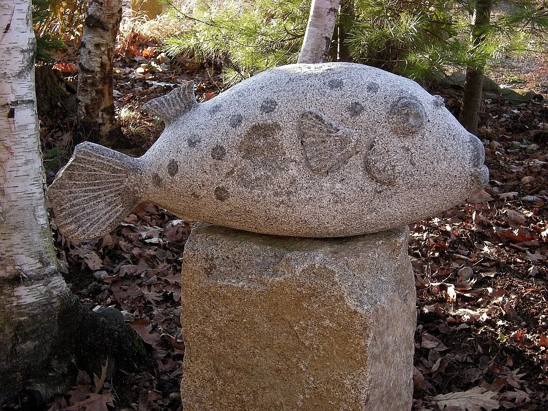 'Pufferfish' 2008, fieldstone