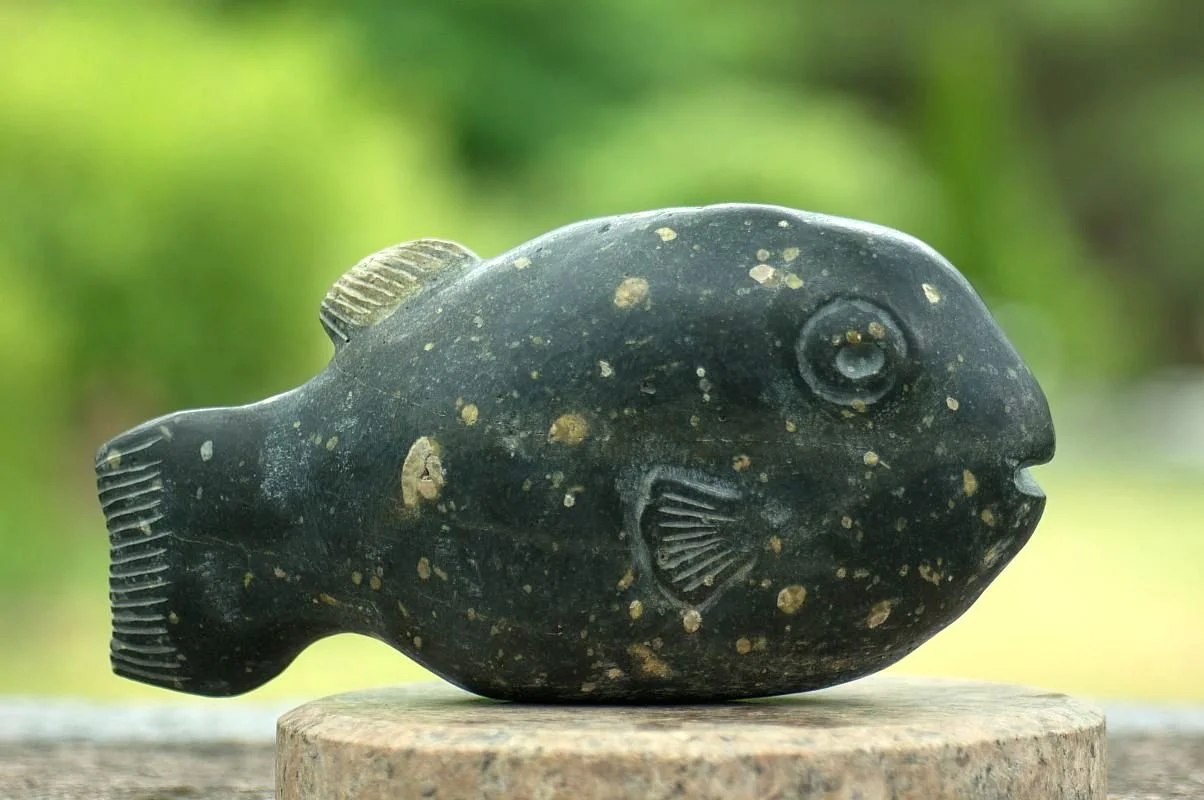 'Small Puffer Fish' 2016, fieldstone