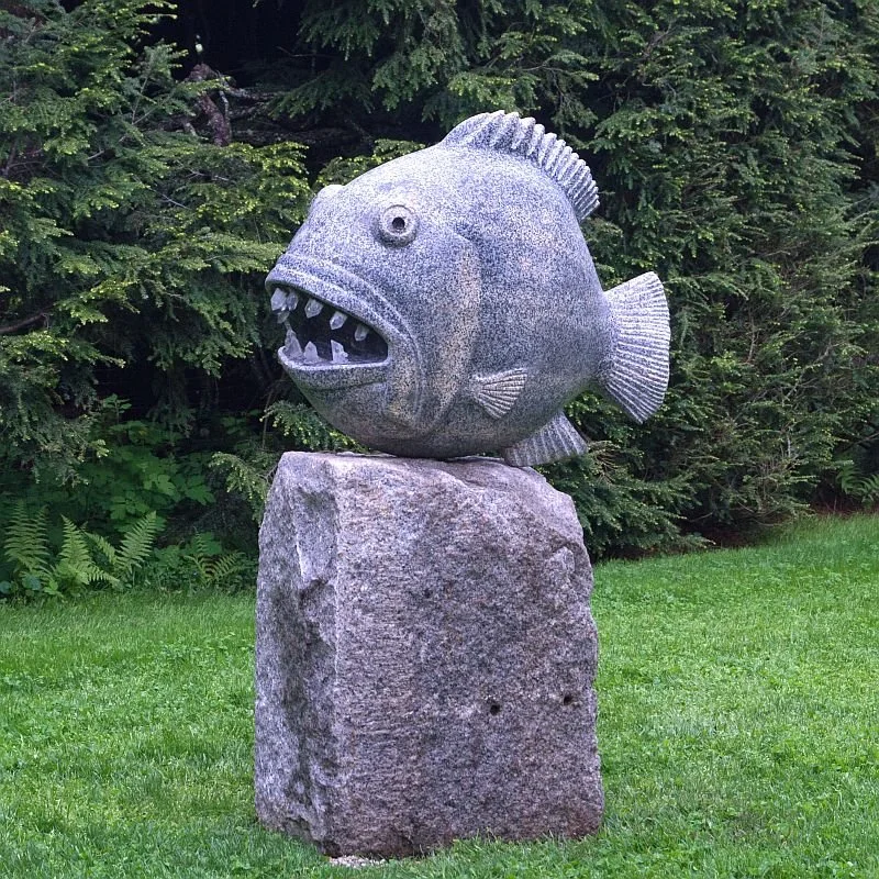 'Toothed Fish' 2014, fieldstone
