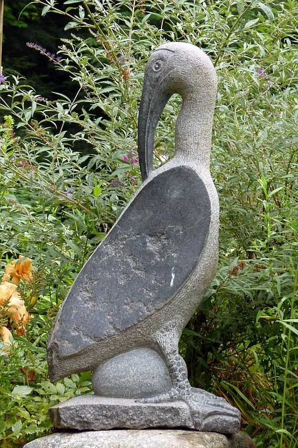 'Ibis Moth er Guarding her Egg' 2009, fieldstone