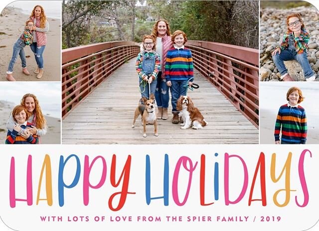 Happy holidays from my family to yours 🟣🔵🎄🟡🎁// 📸: @iheartmygroom // cards: @photoaffections