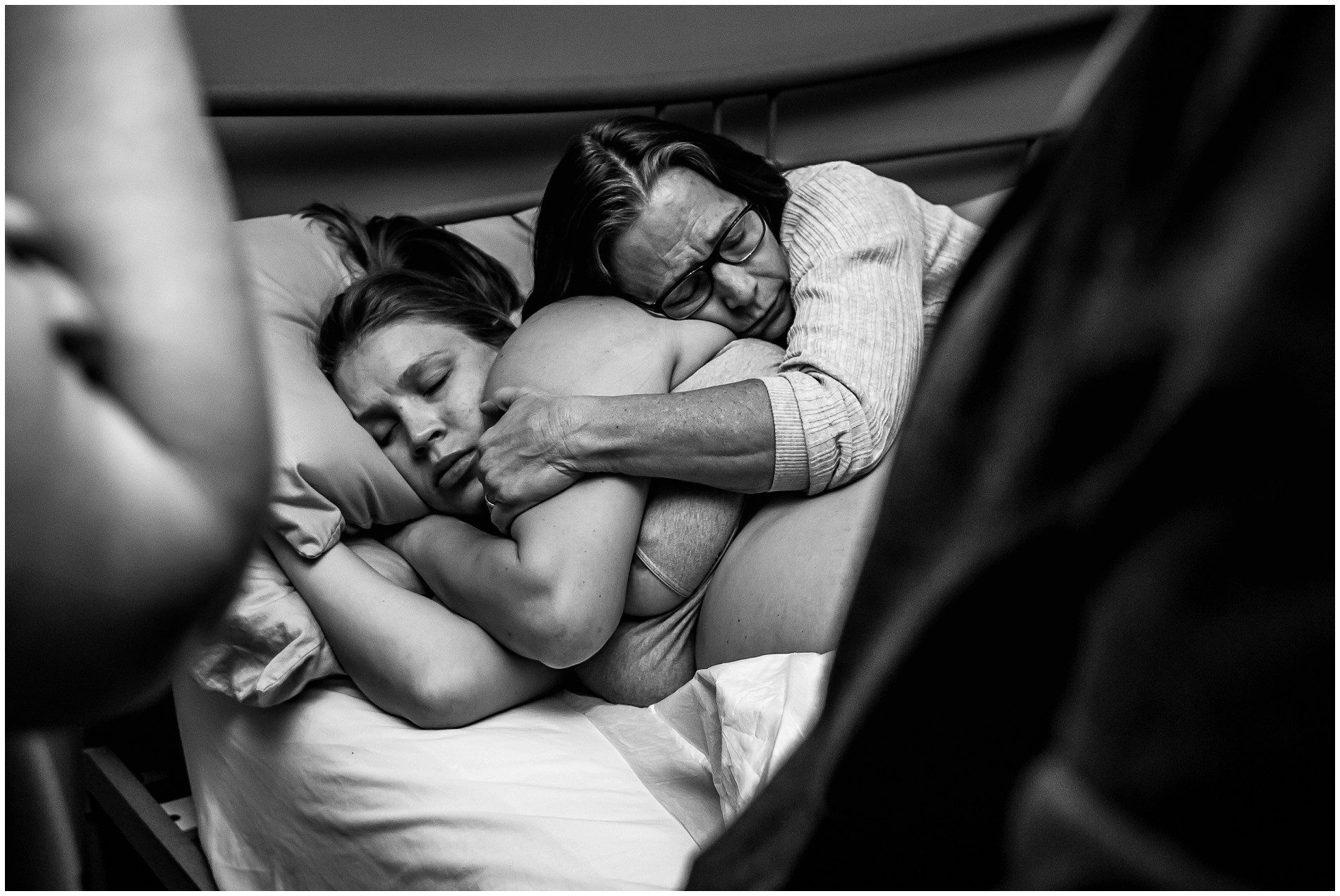 Mom supports daughter in the Ann Arbor birth space