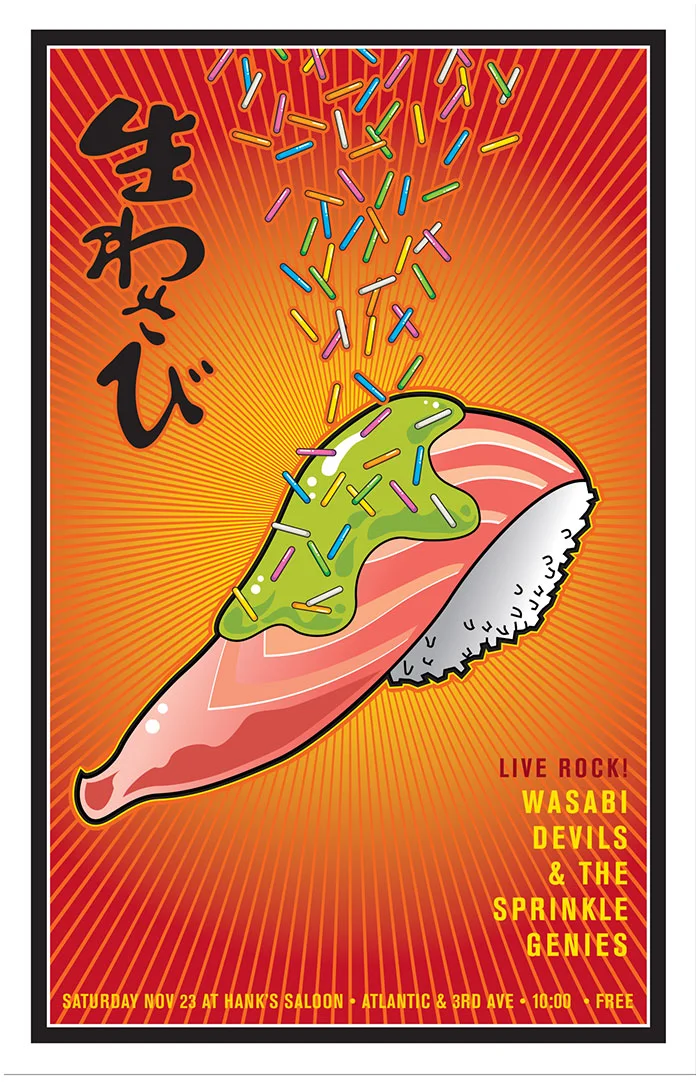 Design and illustration for Wasabi Devils gigposter