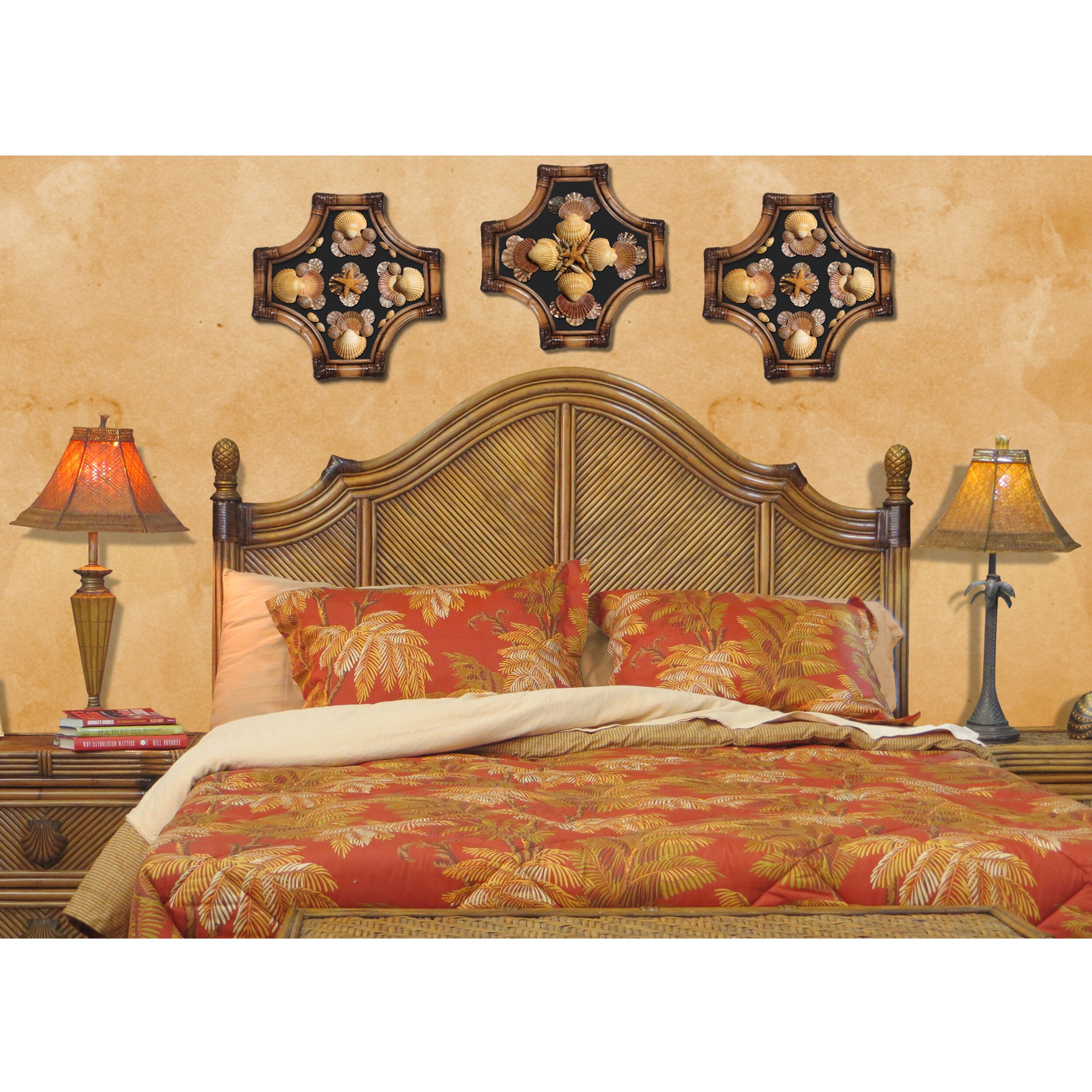 Coral Cove Headboard &amp; 17" Shield Shell Arts