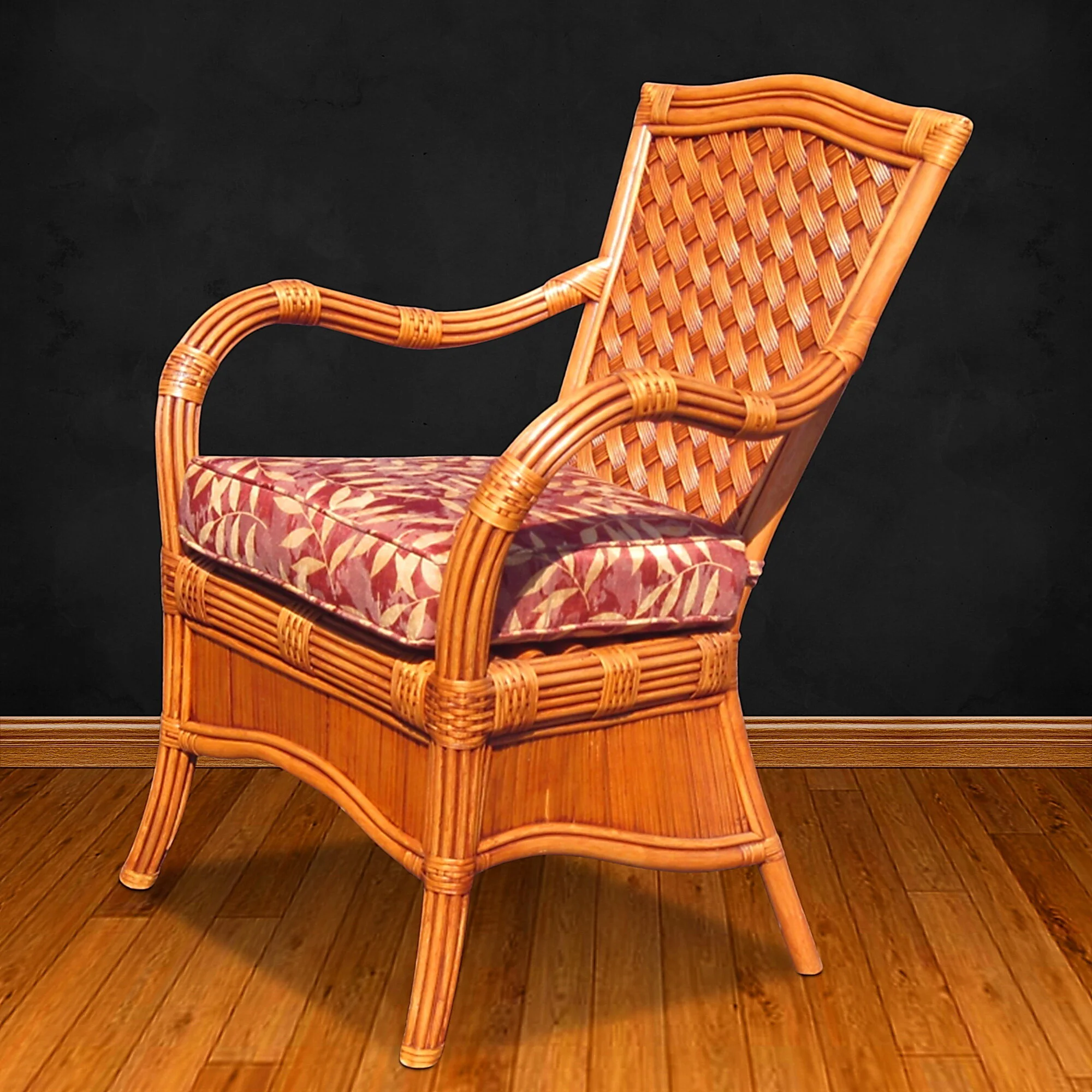 KINGSTON REEF DINING CHAIR W ARMS UPGRADE BLACK WALL.JPG