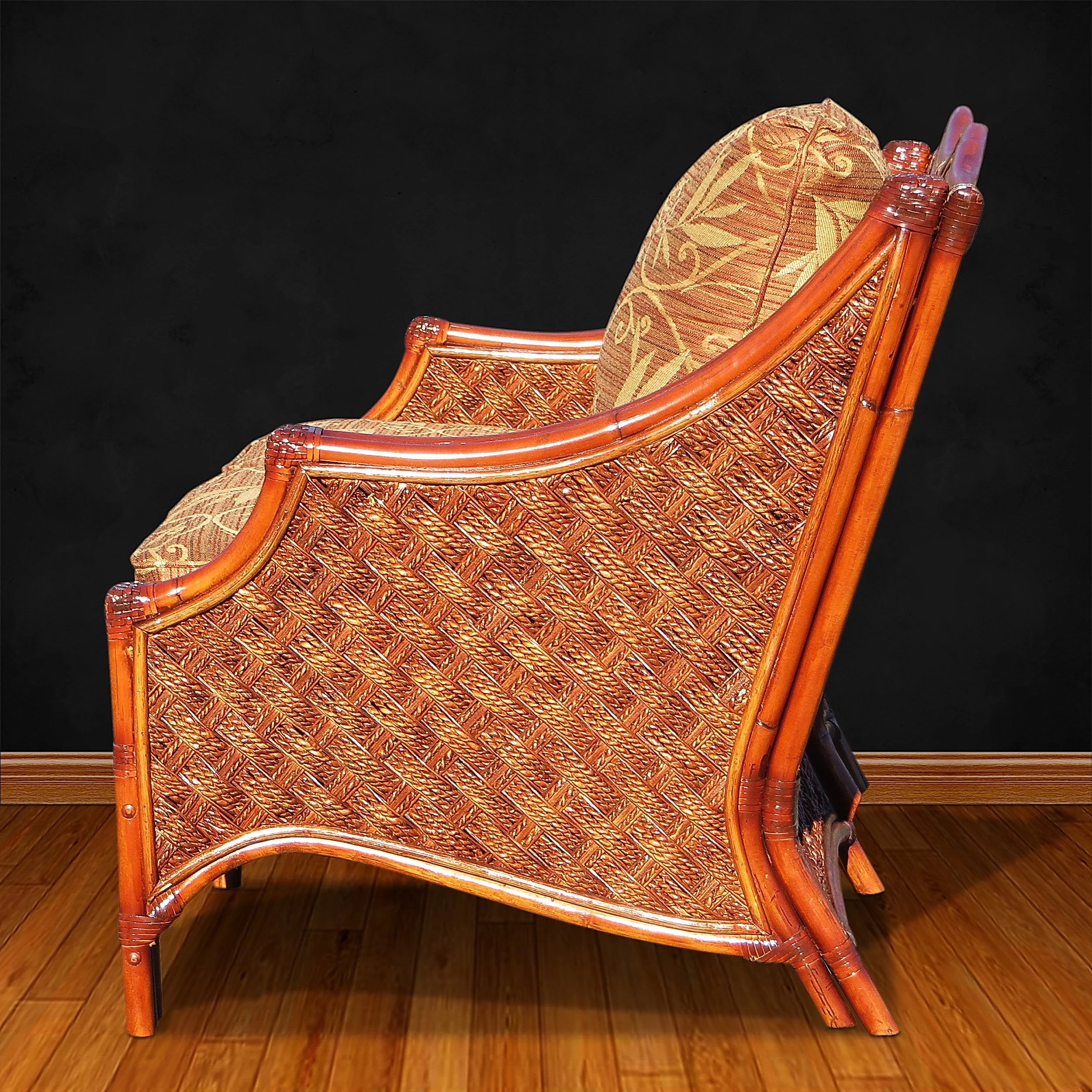 MAUNA LOA ARMCHAIR BROWN 03 BLACK WALL.JPG