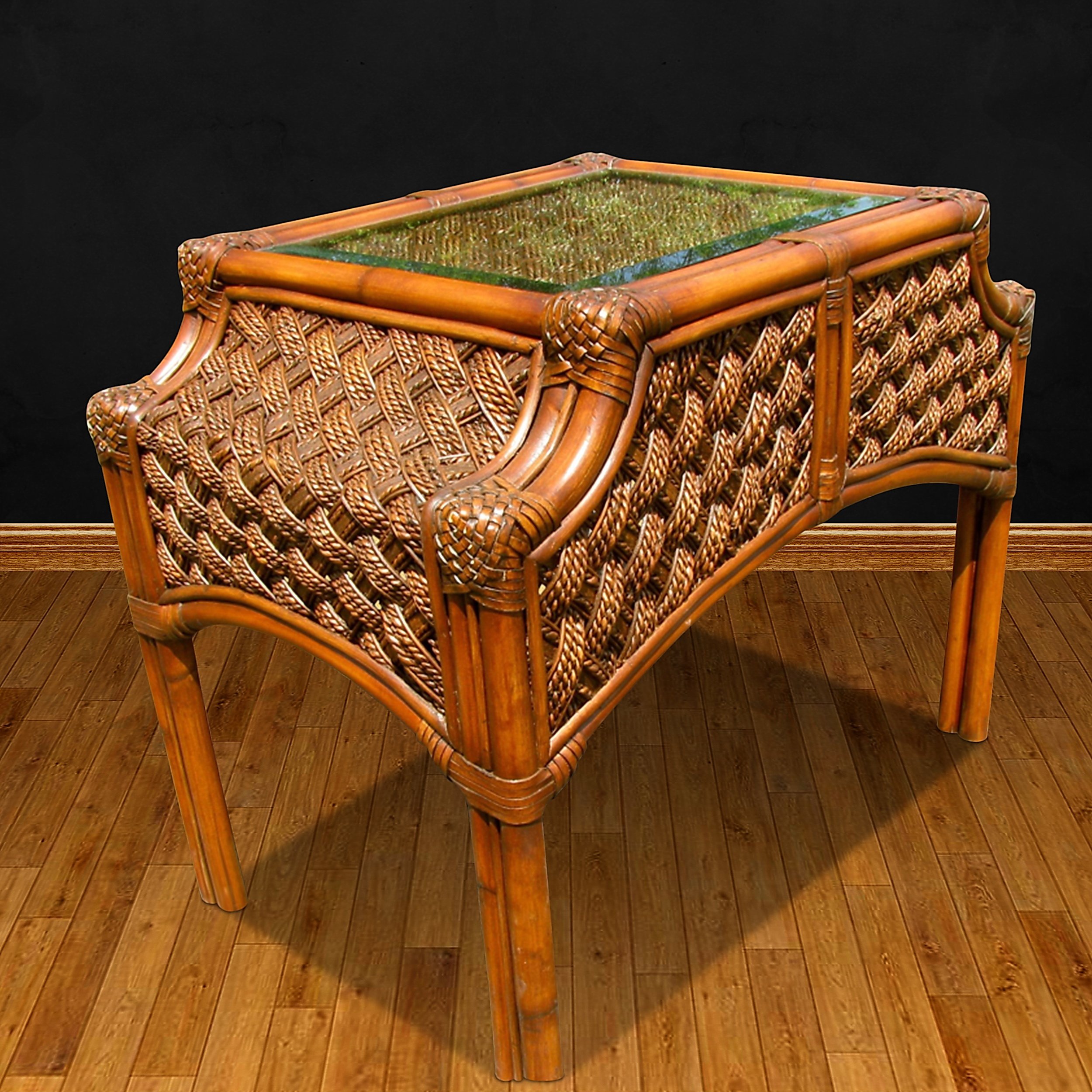 MAUNA LOA END TABLE BROWN UPGRADE BLACK WALL.JPG