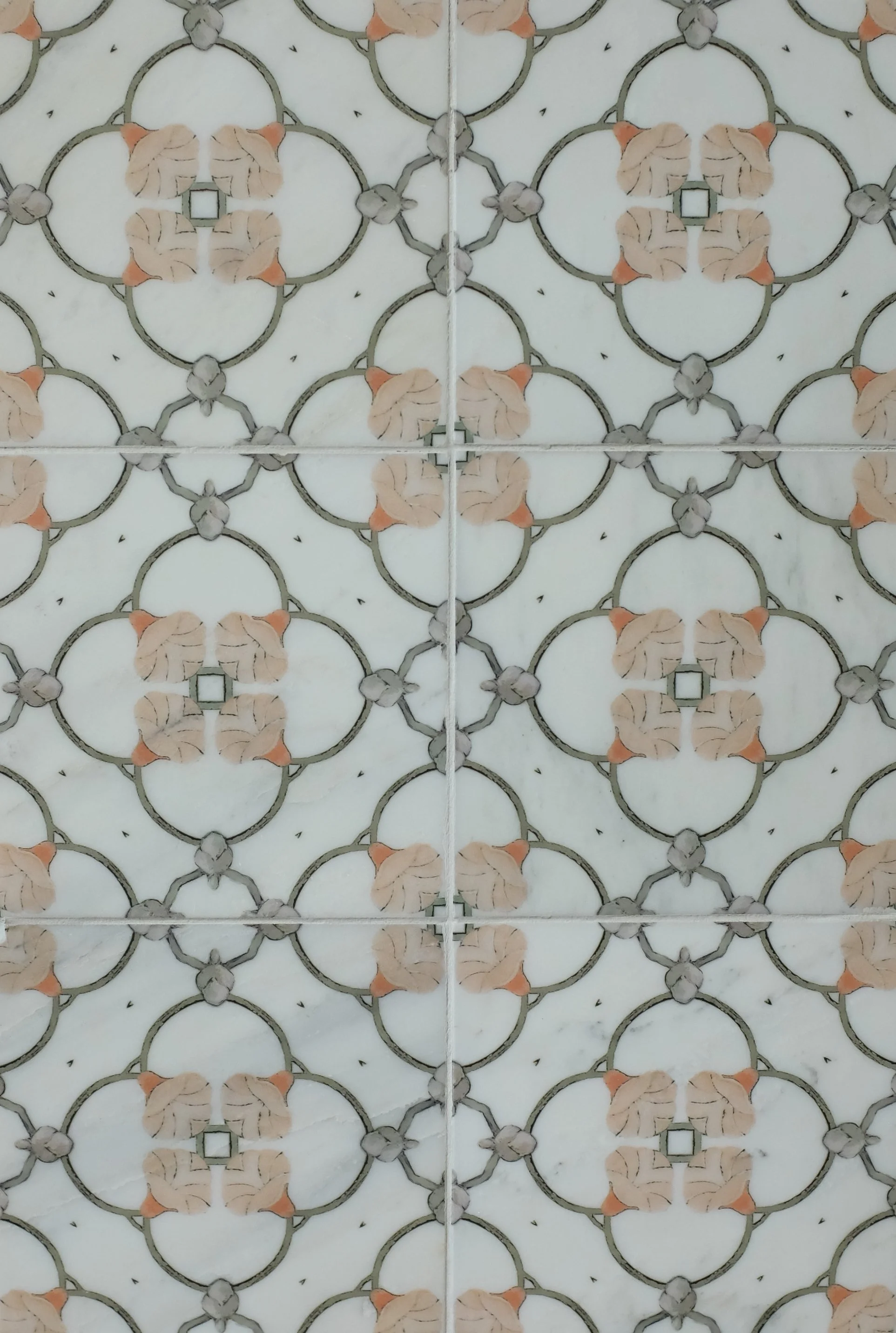 DMT 128 Chime Pattern Blush Carrara 6x6