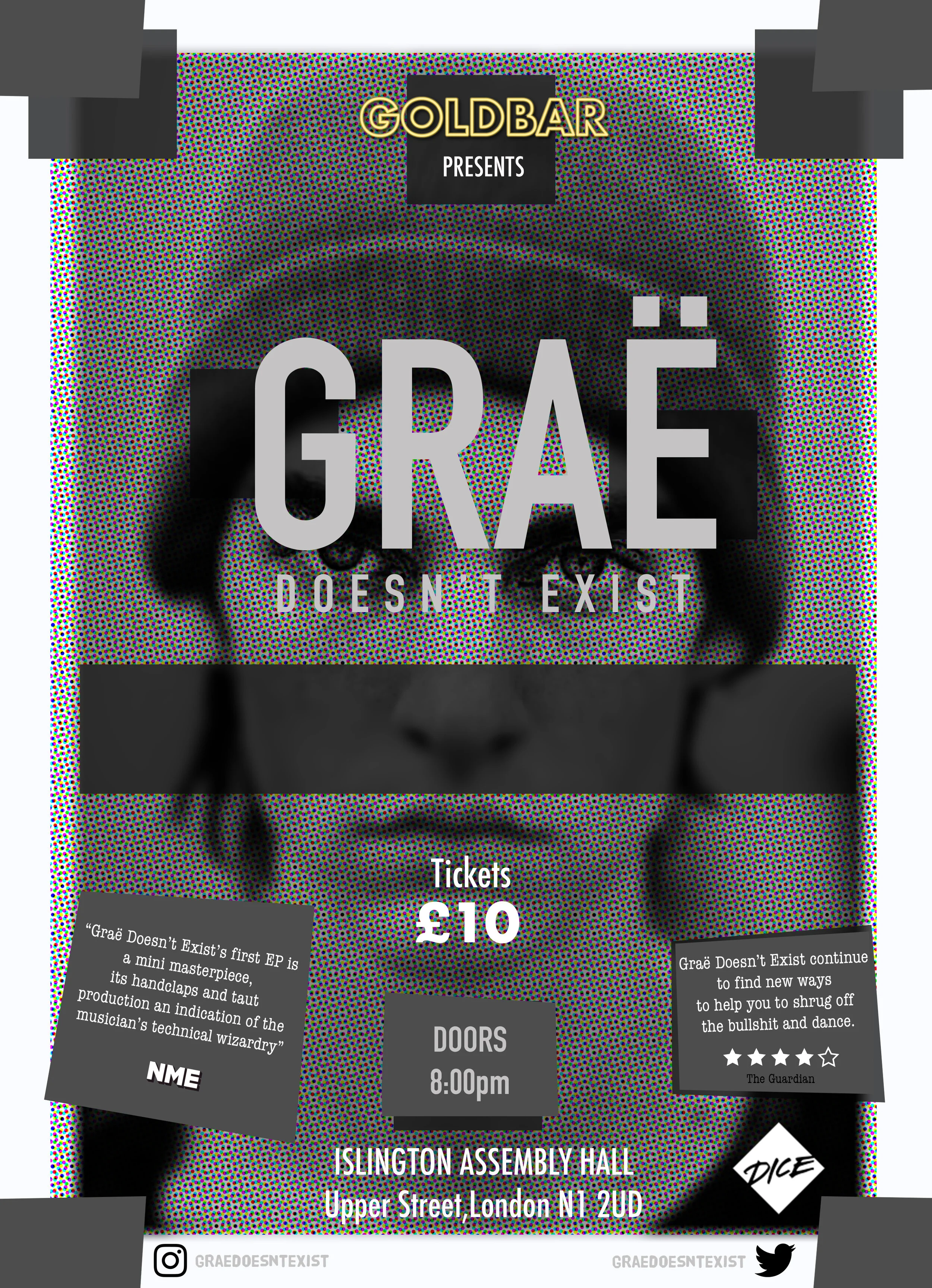 Grae Doesn't Exist Gig Poster