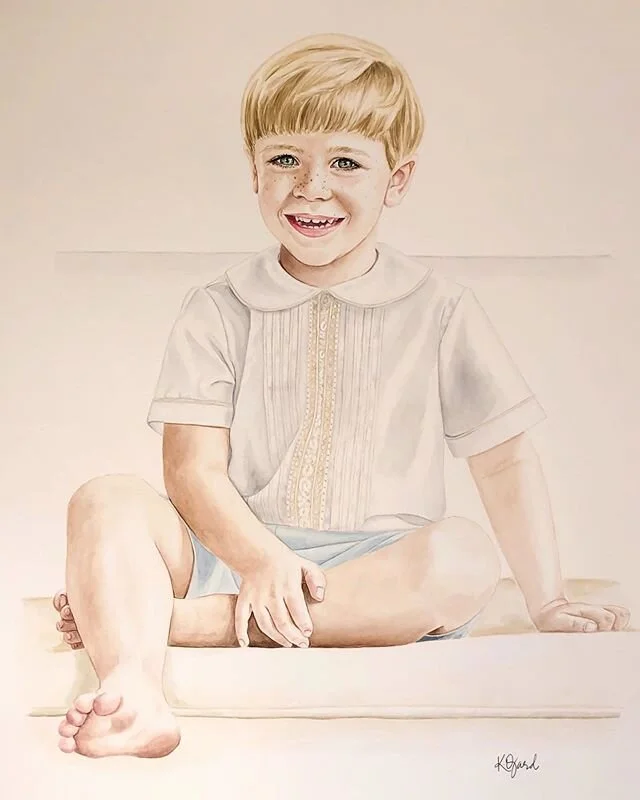 This has been my largest single portrait so far (16x20) and I&rsquo;m thrilled with how it turned out! A precious photo by @hollandwilliamsphotography and special outfit by @elizabeth_layne_heirloom made my job so fun. I hope this is a treasure for H