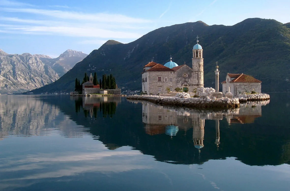 Charming islets in the fjord of Montenegro