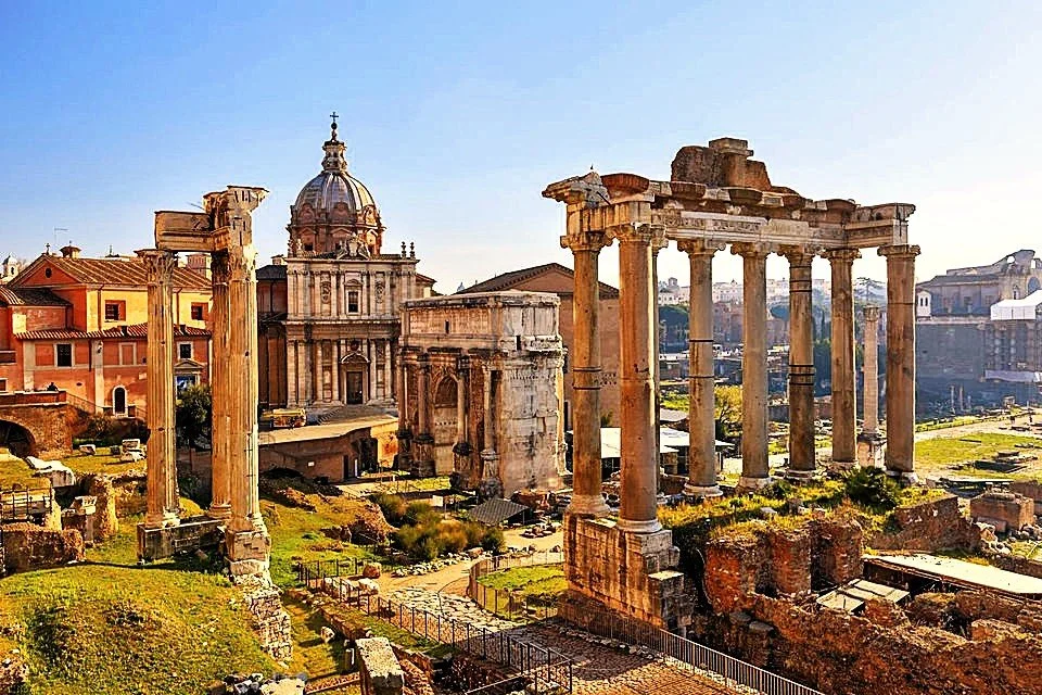 Terrace with a View to Ancient Rome, Italy