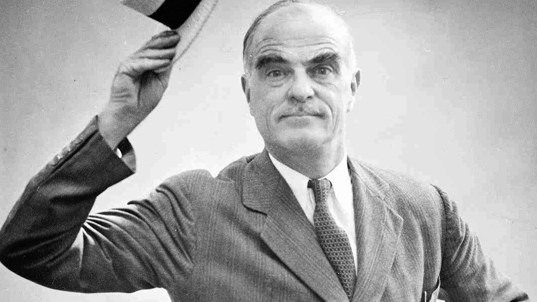  THORNTON WILDER PLAYING MR. ANTROBUS IN A PRODUCTION OF THE SKIN OF OUR TEETH IN SUMMER STOCK, 1947  