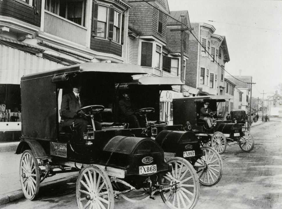 Broadway foot of Ayrault. Ca. 1913 This is the road that Theophilus would have driven down arriving to town.