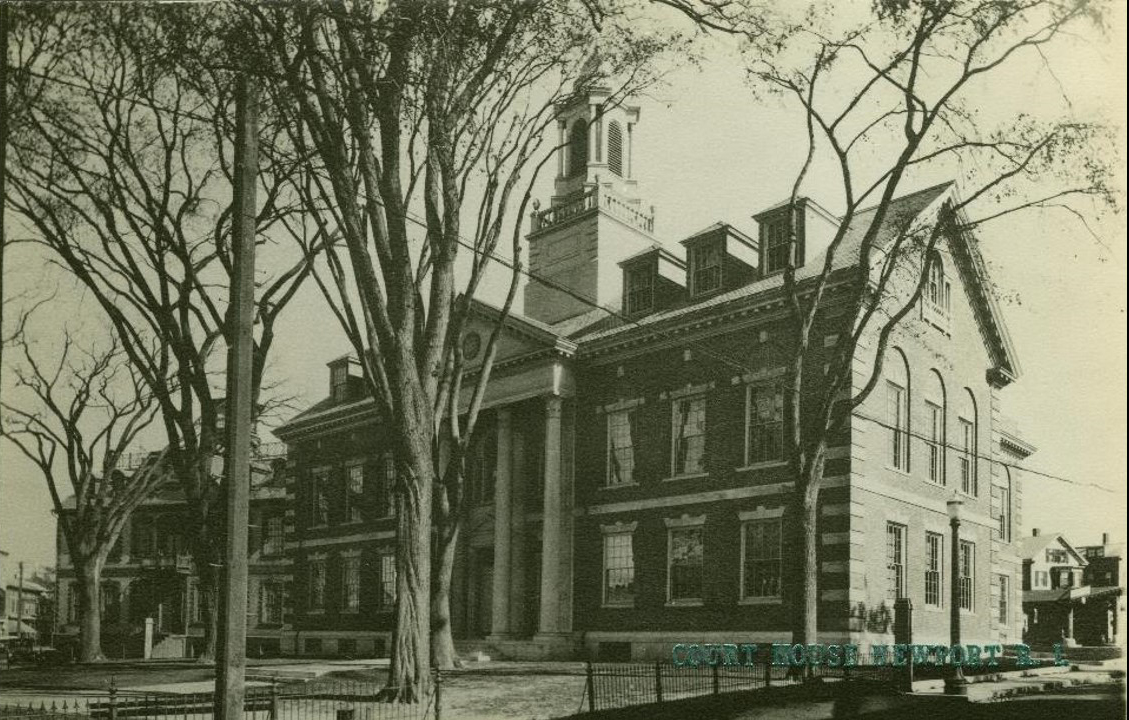  View of the Court House, which was being built in 1926 when Theophilus rides into town in 1926. While stationed in Newport in 1919, there would have been a large 1835 “mansion”, the Levi Gale, designed by Russell Warren. This house was moved in 1925