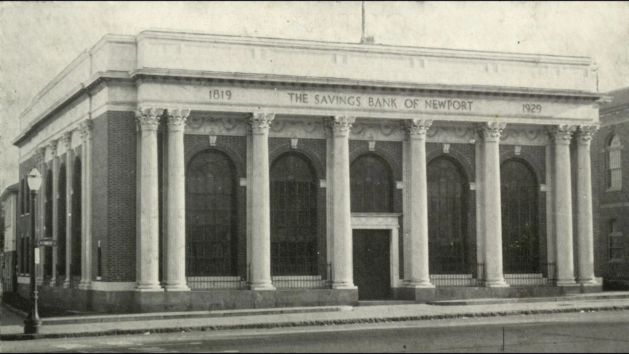 The Savings Bank of Newport, which was under construction when Theophilus rode into town.