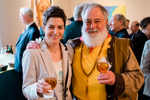 Bill Porter (Red Pine) with his editor at the Wilder Prize ceremony on May 23, 2018