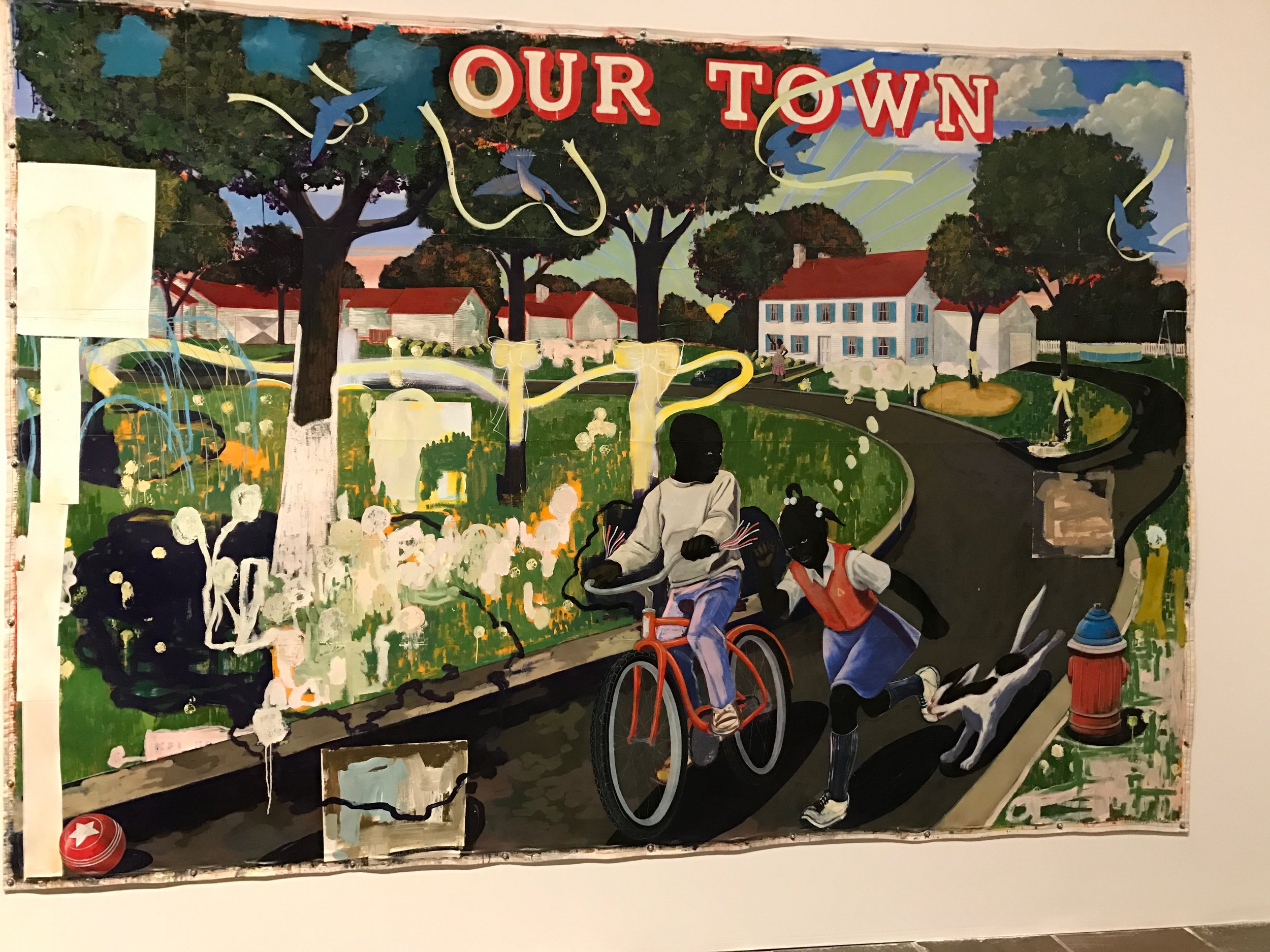 Our Town (1995) by Kerry James Marshall, as seen in The Met Breuer’s exhibition Mastry (October 25, 2016 - January 29, 2017)