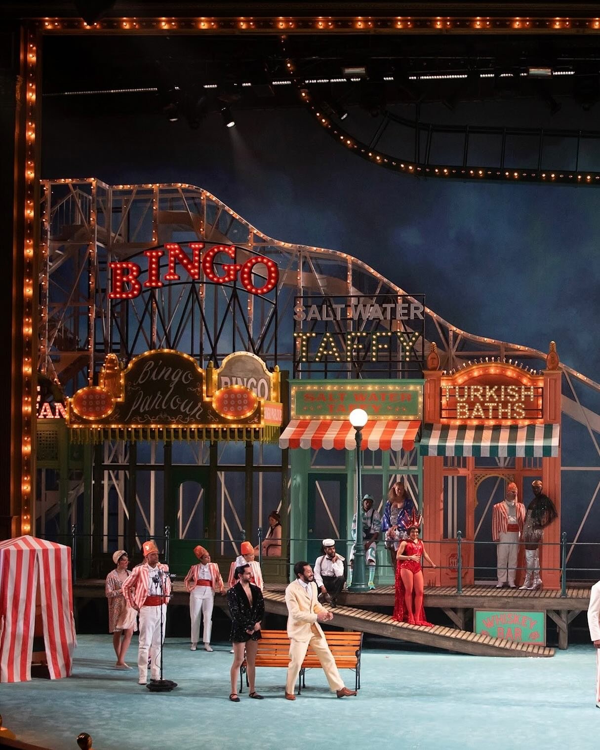 May you invent the wheel AND the alphabet this Memorial Day Weekend!

Today from the archives, it&rsquo;s Adam Rigg&rsquo;s stunning Atlantic City Boardwalk set from @lileanablaincruzofficial production of The Skin of Our Teeth @lctheater in 2022. 


