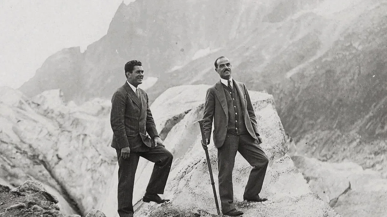   IN THE FRENCH ALPS WITH GENE TUNNEY, 1928  