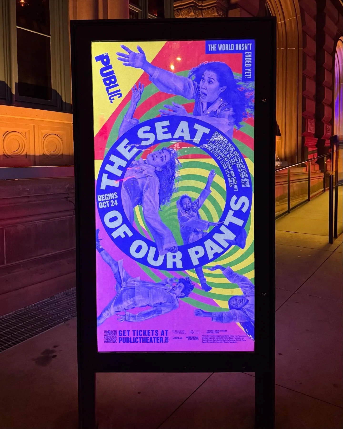 Another #tbt to another unforgettable night - last week&rsquo;s opening of The Seat of Our Pants @publictheaterny 

@emaxlipton glorious adaptation of The Skin of our Teeth is, as Tappan Wilder says, a &ldquo;timely, and timeless, realized dream come