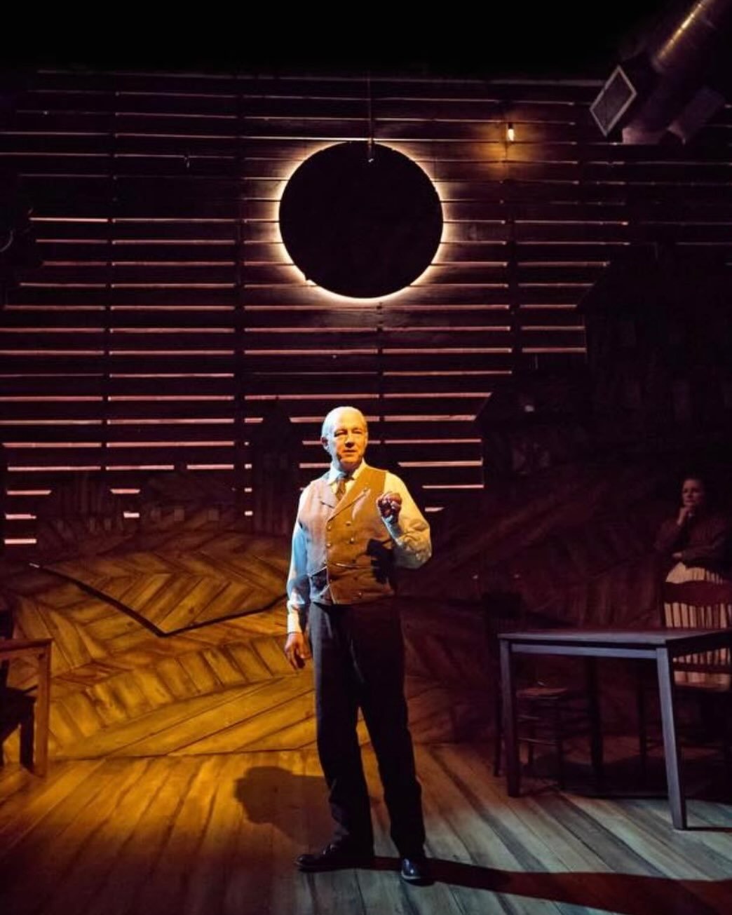 #nowplaying OUR TOWN @4thwallhouston in Houston.  Directed by Jennifer Dean, this production runs through December 20th. 

Pictured here Philip Lehl as the Stage Manager. Photo by Gabriella Nissen.

#ourtown