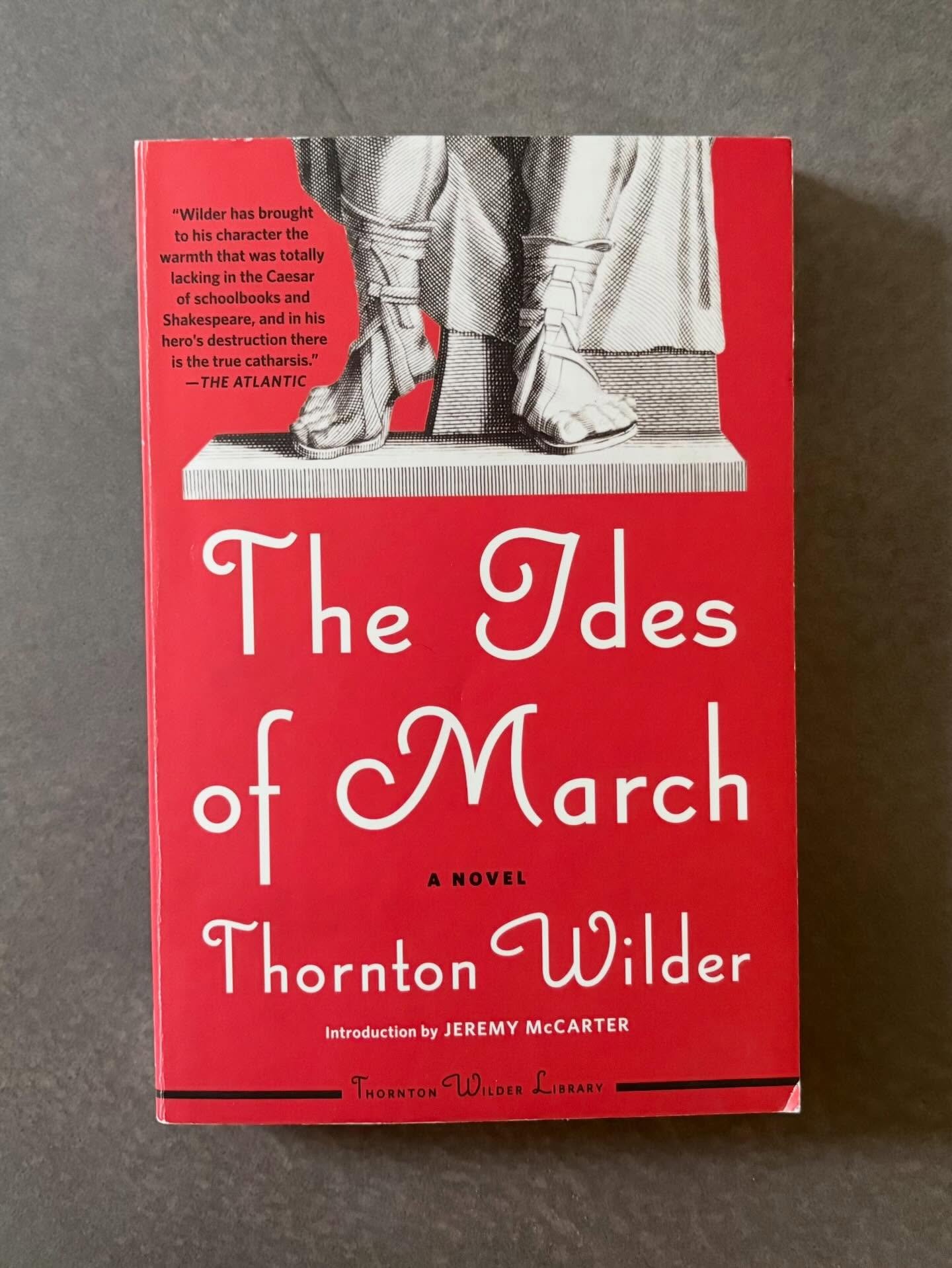 One guess for today&rsquo;s #bookoftheday ... The Ides of March. 

In Wilder&rsquo;s inventive narrative, all of Caesar&rsquo;s Rome comes crowding through these pages &mdash; the Rome of villas and slums, beautiful women and brawling youths, spies a
