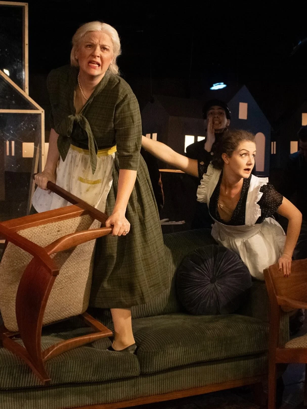 #nowplaying THE SKIN OF OUR TEETH @undermaintheatre in Dallas. Directed by Stefan Novinski, this production runs through March 8th.

Pictured here Emily Gray and Christina Cranshaw. Photo by Paul Semrad.