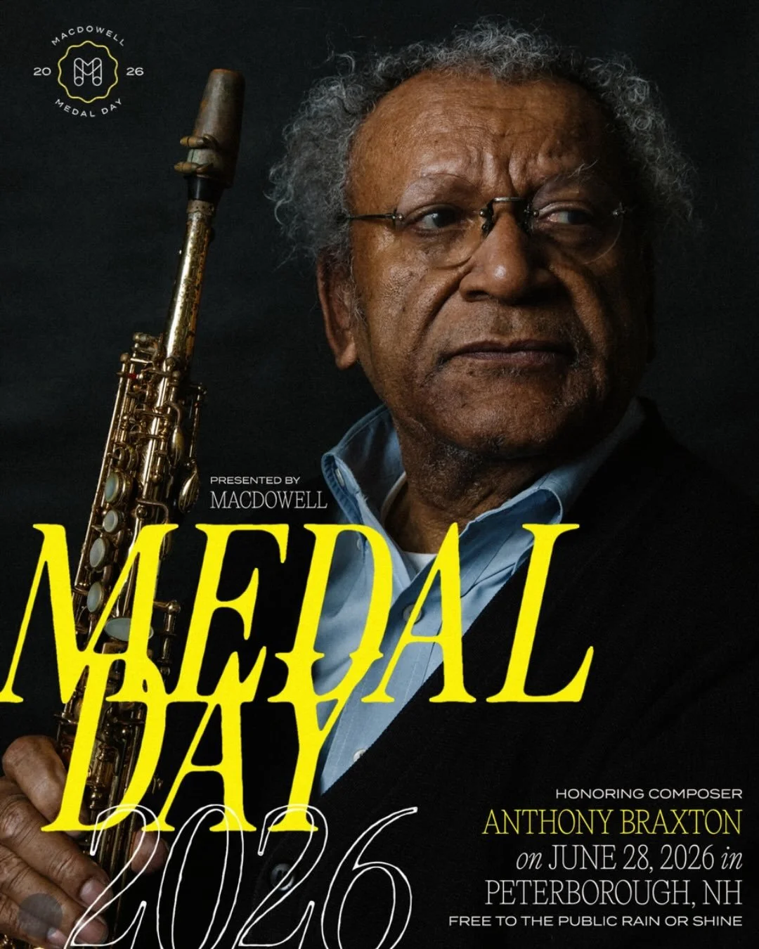 Sunday is Medal Day @macdowell1907 

This means that colony&rsquo;s bucolic campus is open free to the public for an unforgettable afternoon. 

The presentation of the 66th Edward MacDowell Medal to acclaimed composer and musician artist Anthony Brax