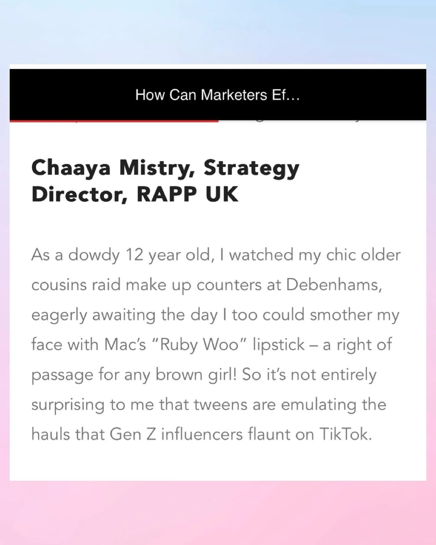 Cult status back when I was a tween was saving up enough pocket money to splurge on a tub of Maybelline Dream Matte Mousse in Superdrug. Today, 10 year olds are demanding anti-wrinkle potions and bum-firming lotions?! 👀

But just because Gen Alpha a