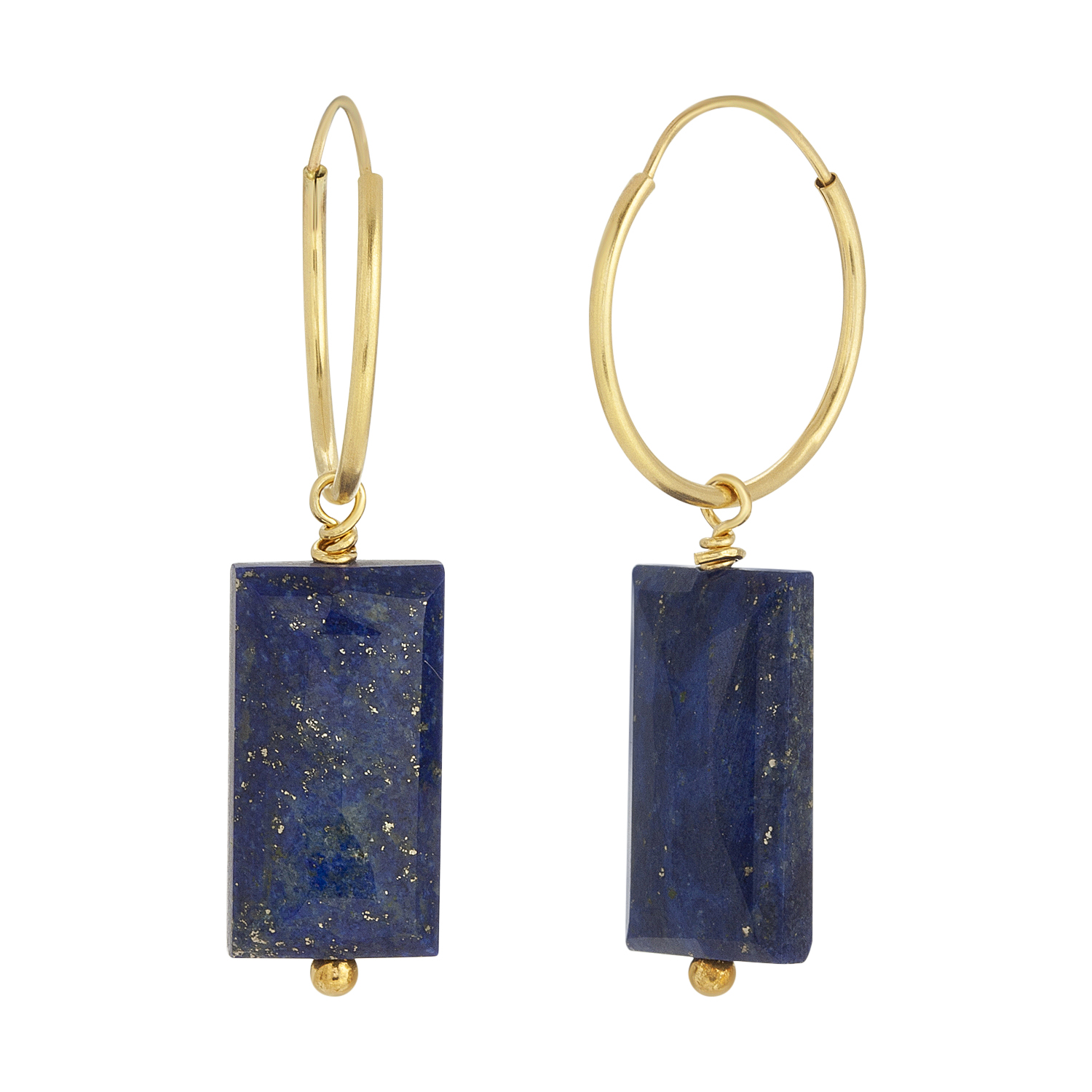 Lapis Lazuli 14K Gold Endless Hoop Earrings .jpg