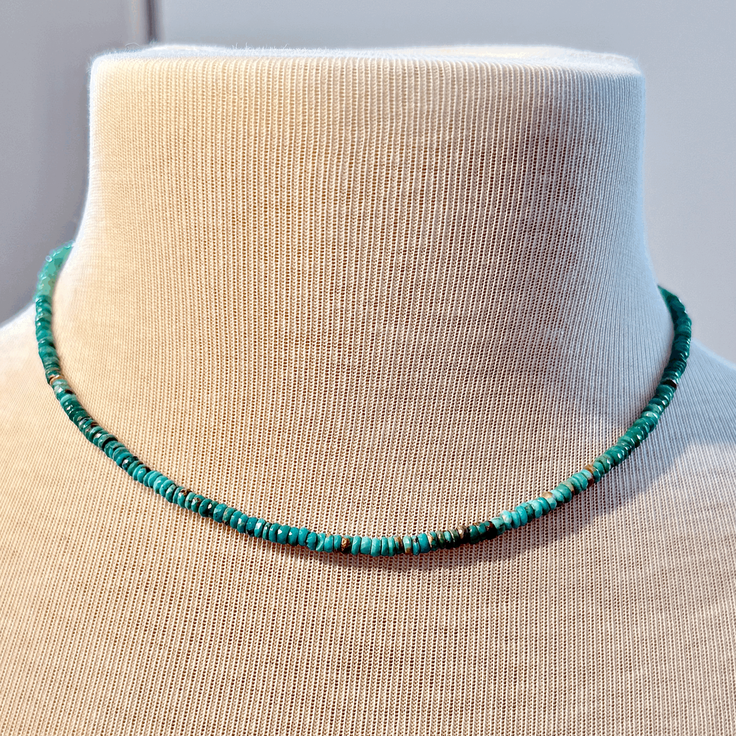 Turquoise Serenity Necklace with 14K Gold Clasp