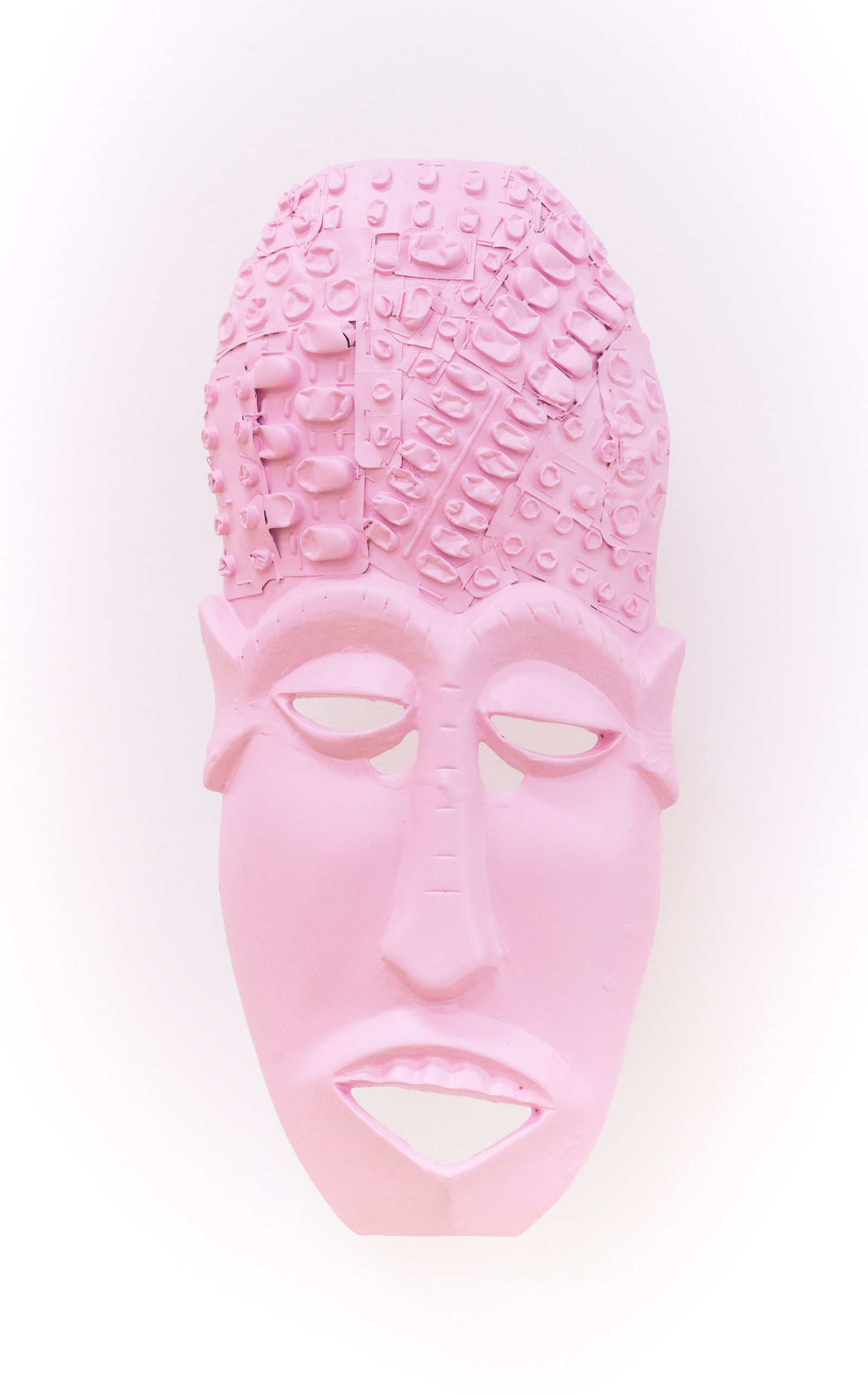 PSYCHOTROPICUM 1200mg II used pill blisters, metall, resin, laque & spray paint on wood 35 x 70 cm, 2018