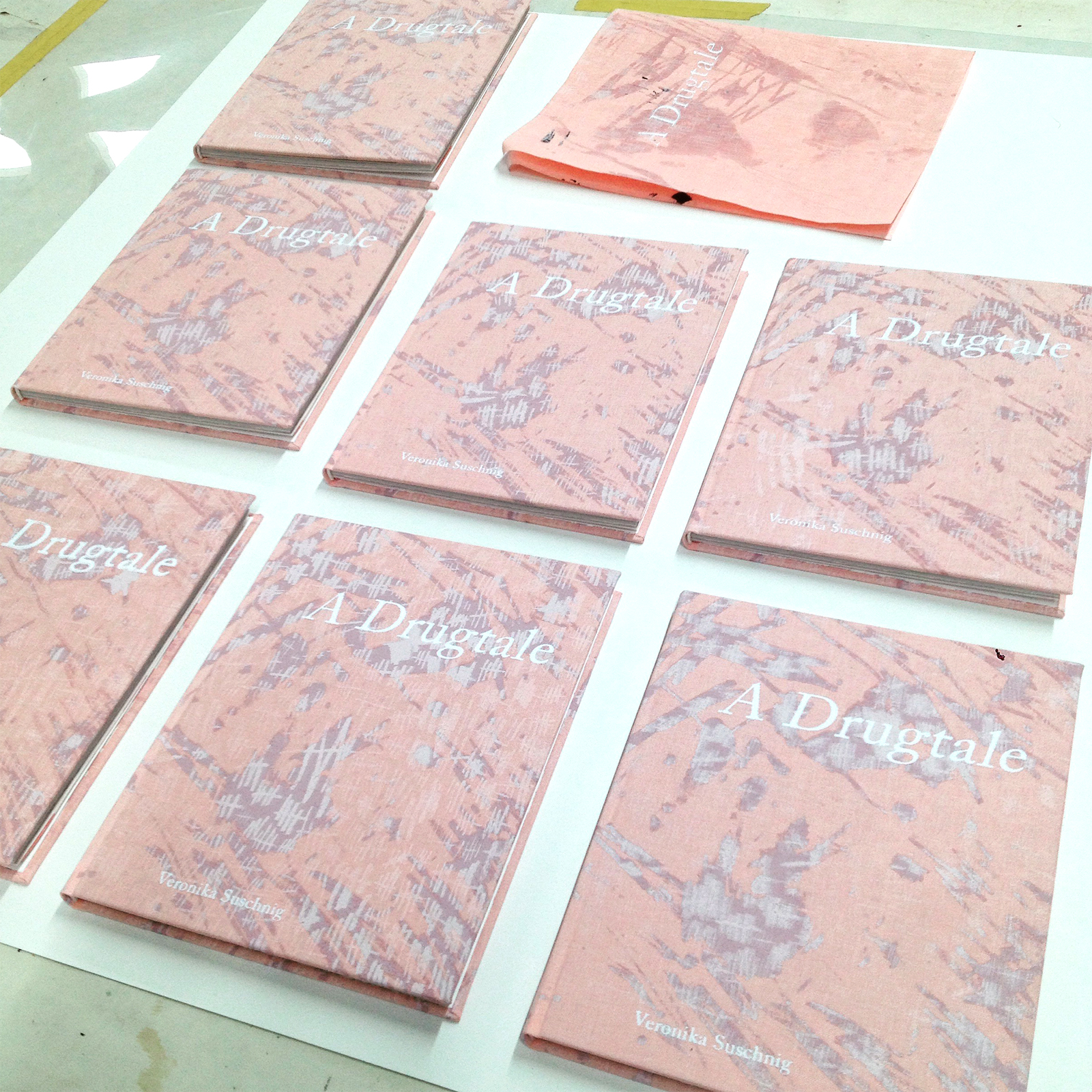 A DRUGTALE freshly printed, sitting in the printing workshop