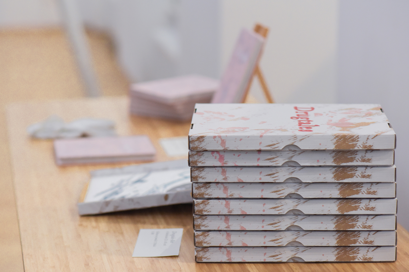 A DRUGTALE and DRUGTALES SERIGRAPHY BOX on display, GALLERY ARCC.ART, spring 2018