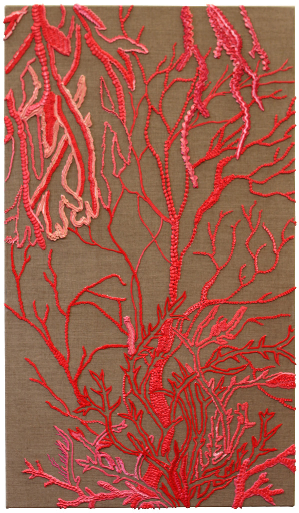 CORAL CRITIQUE - VIII acrylics, spray-paint, resin dispersion, mineral fillers and pigment on canvas 70 x 120 cm, 2019