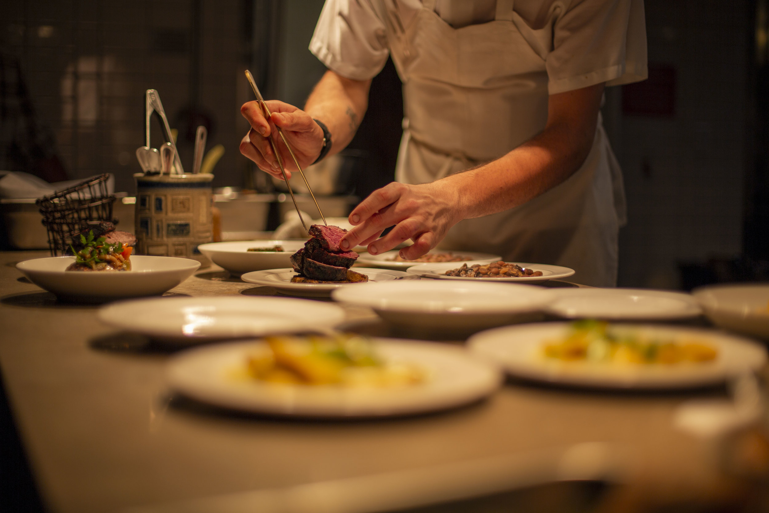 photo of chef plating