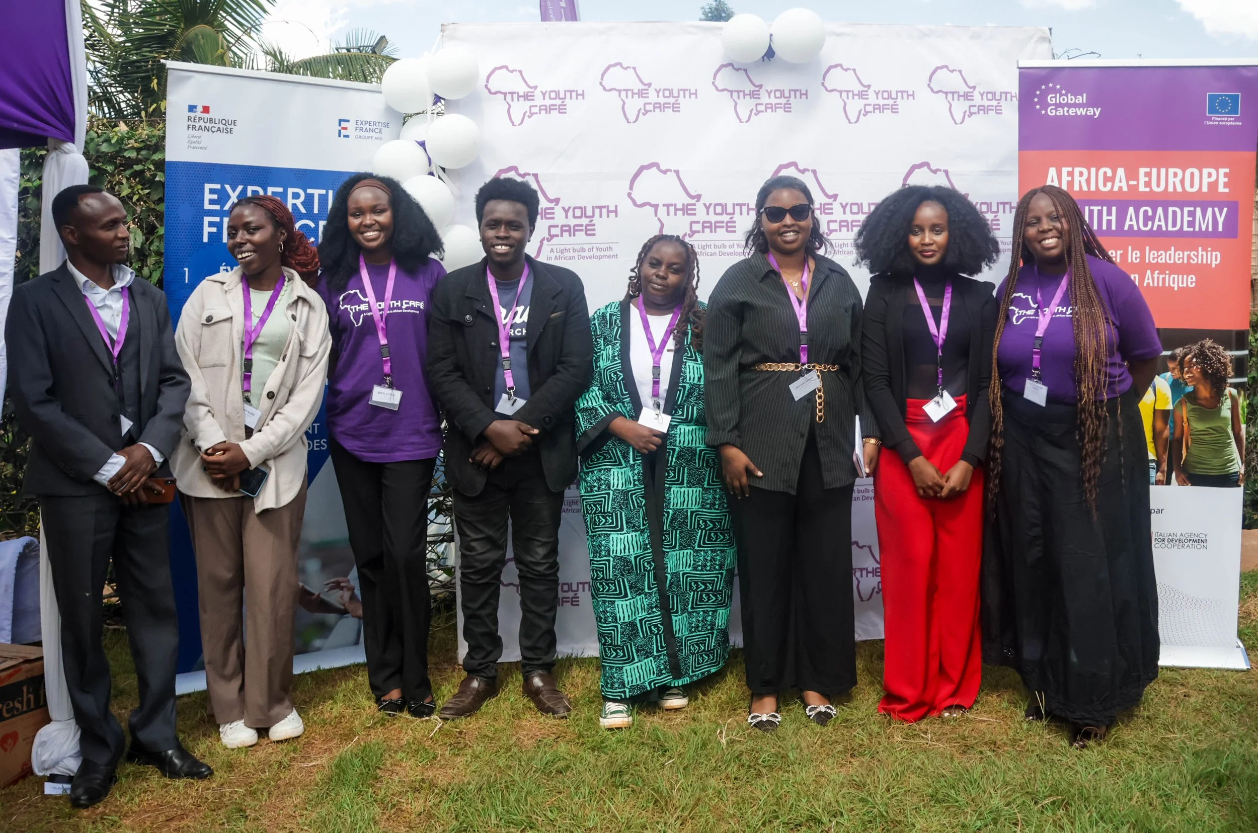 The Youth Cafe team posing for a photo after the AEYA partnership ceremony