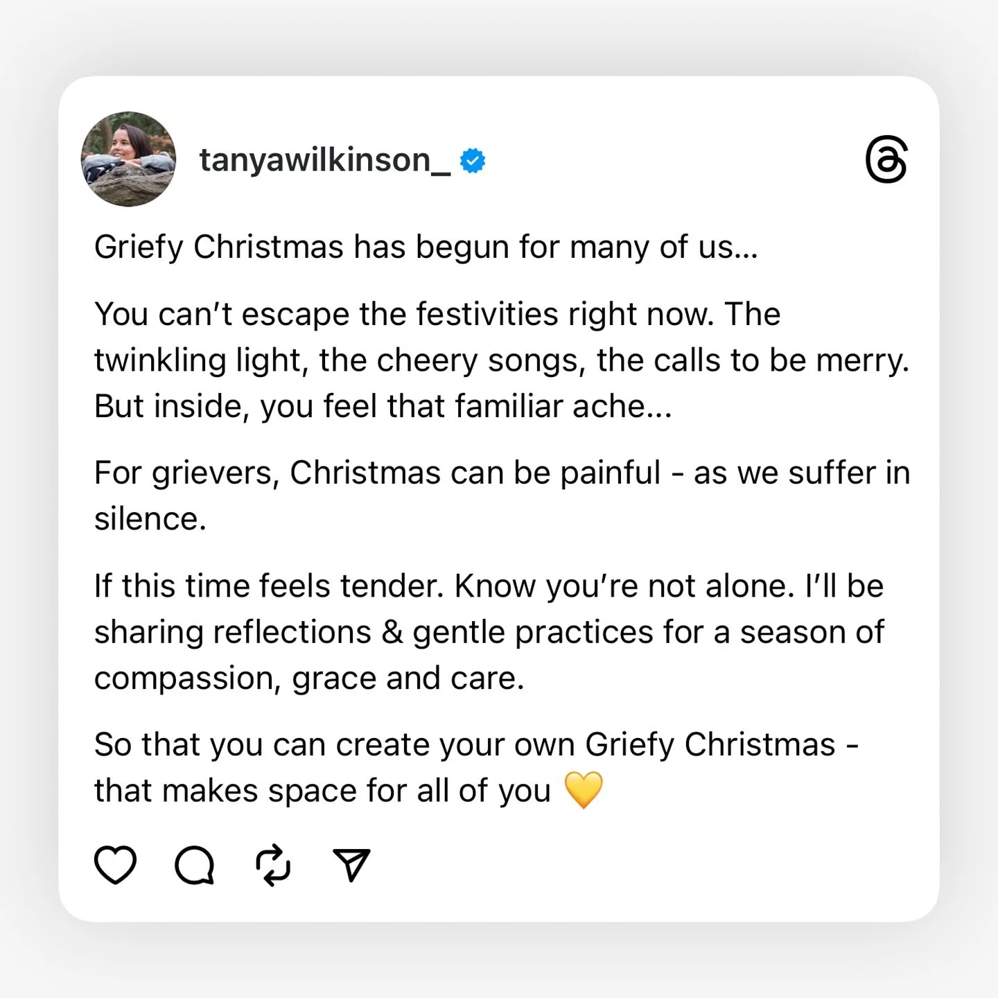Who else is feeling Griefy this Christmas? 🙋🏽&zwj;♀️

Know that you&rsquo;re not alone and my DMs are always open to my fellow grievers 💛