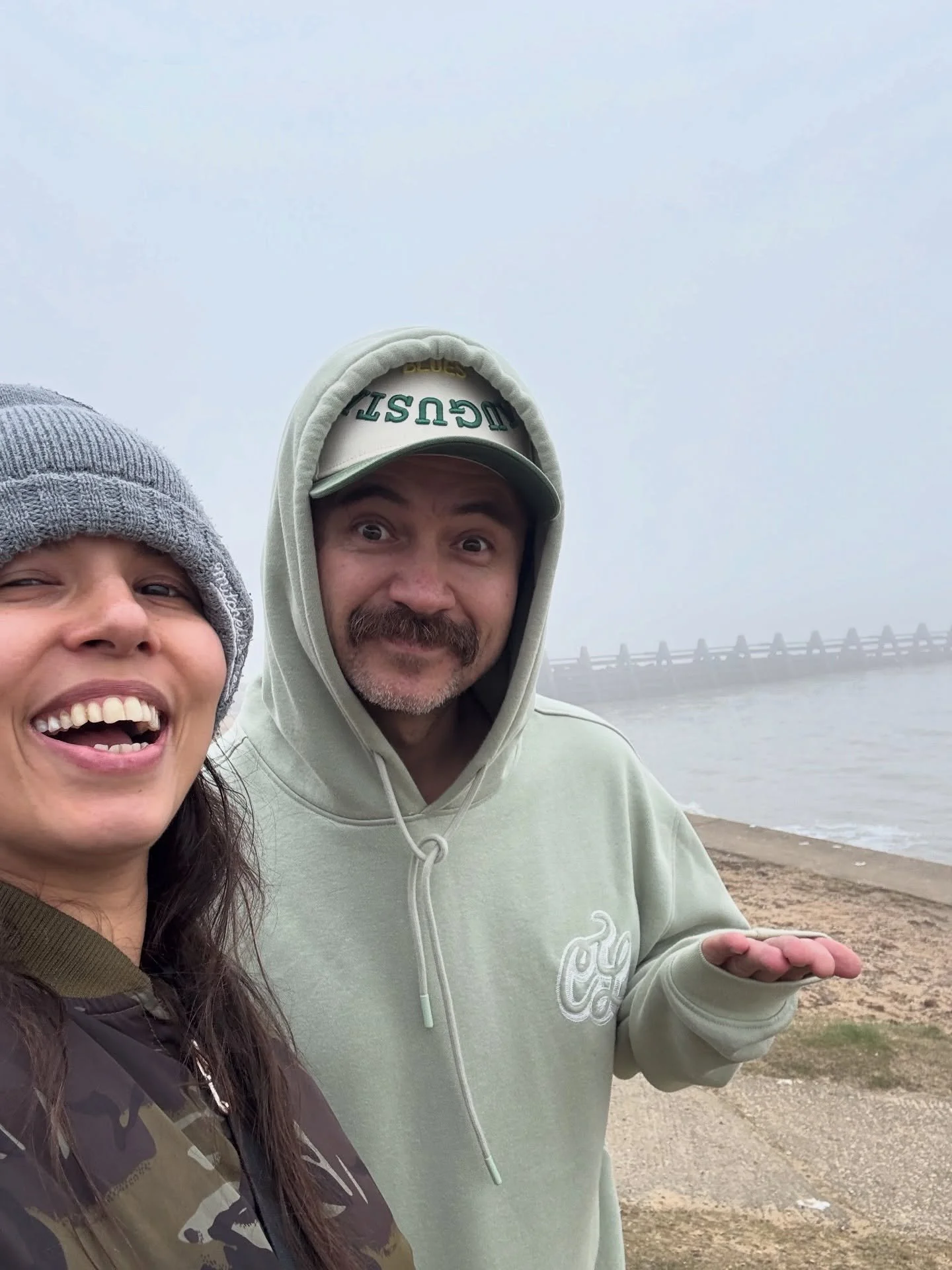 Another decade older&hellip; 

Low key 40th celebrations today with my 💛 @sneakernomicz. 

Trip to the beach so foggy we could barely see the sea. Now cake in the car home as we wait behind the cops for a motorway incident to clear. 

To me, this is