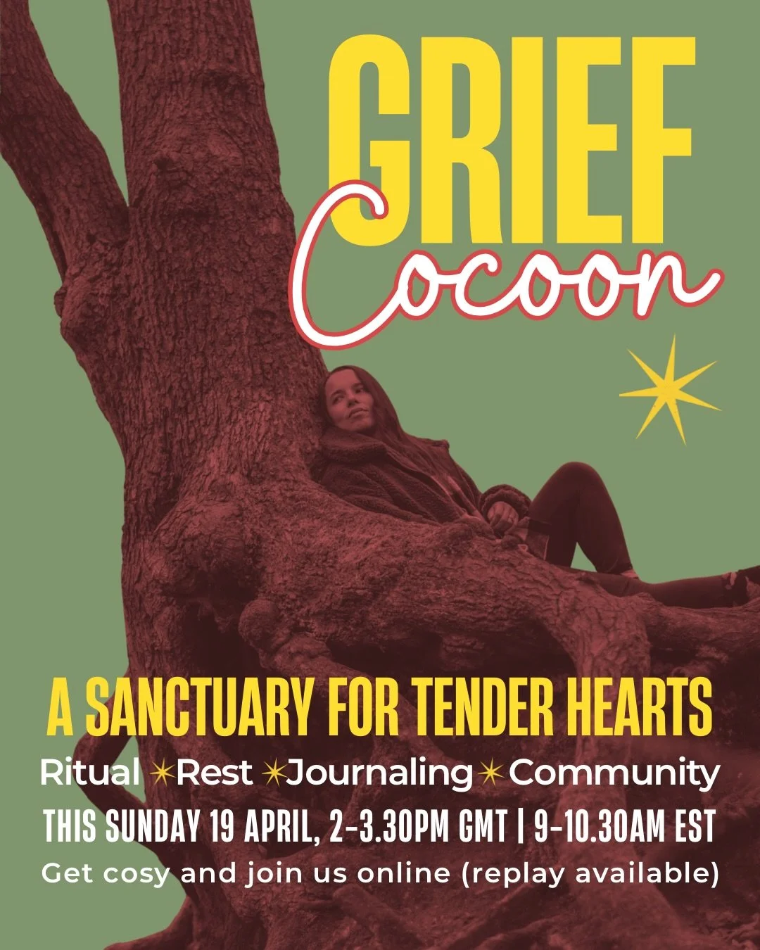 Grief asks you to slow down. But life doesn&rsquo;t always make it that easy&hellip; 

Grief Cocoon is all about creating a monthly sacred space where you can be with your grief &mdash; exactly as it is. 

Grief ritual to honour you and your people o
