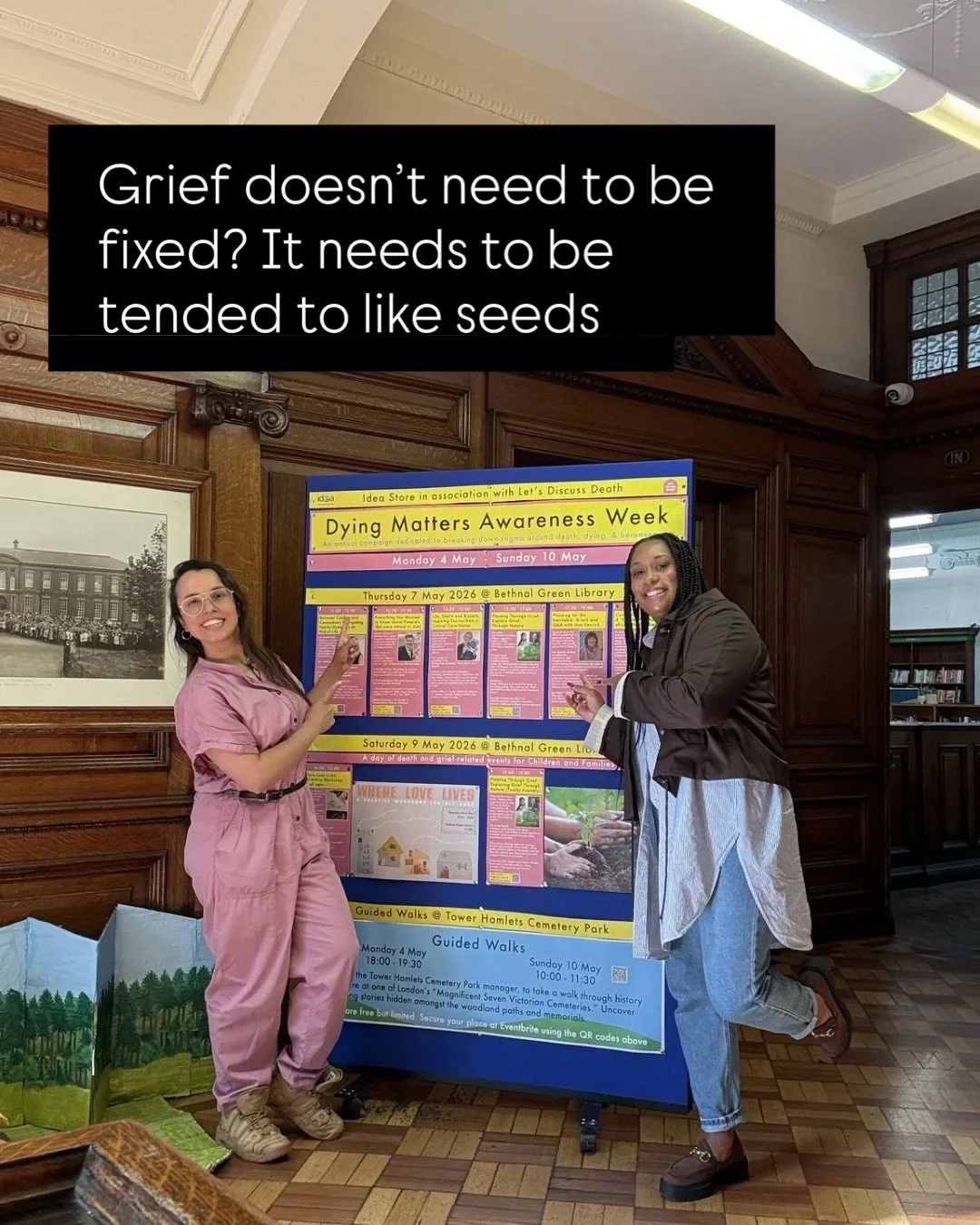 Nature can be a beautiful mirror to grief 🌱

Yesterday @dwestcarrjourdan (aka @_simpletherapy) and I had the JOY of guiding our Planting Through Grief workshop. 

All part of @lets.discuss.death&rsquo;s BRILLIANT week of free events for @dyingmatter