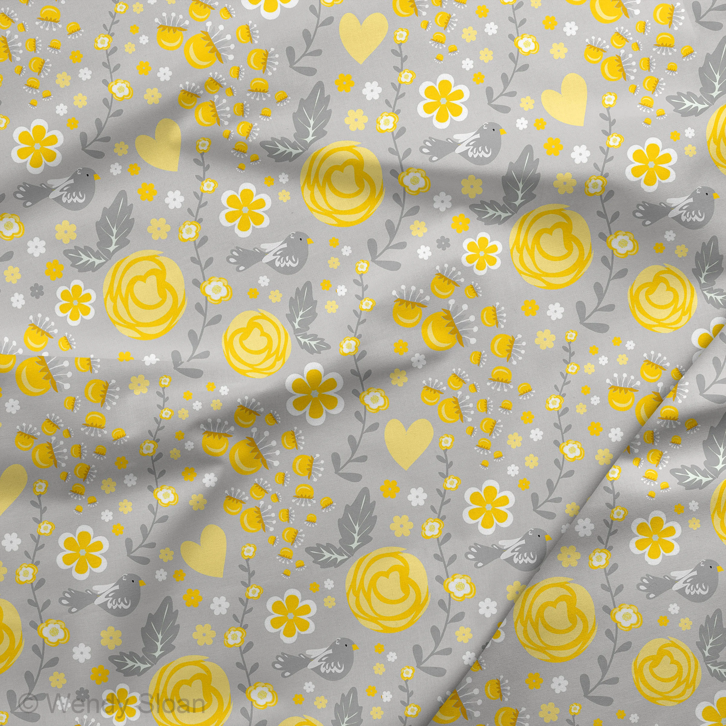 Mustard and Grey Floral