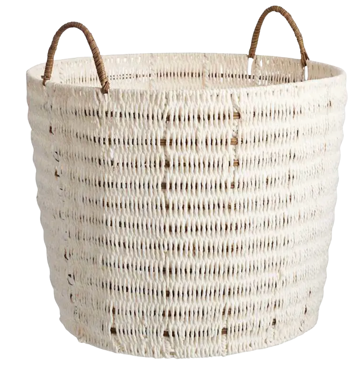 Large White Round Basket