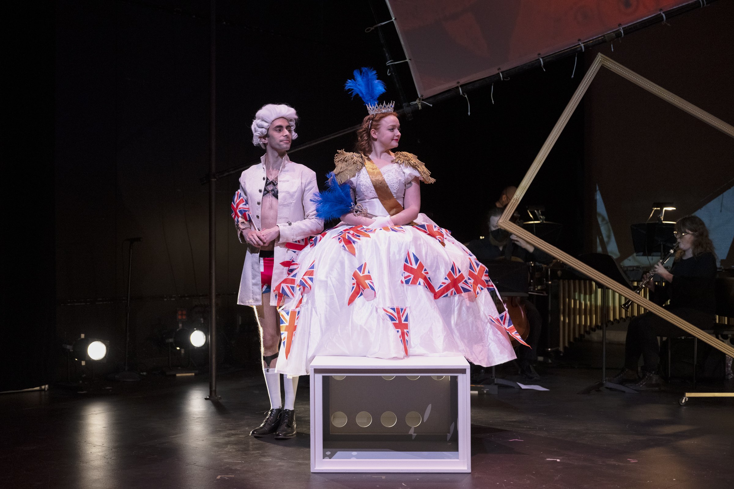 Omar Najimi as Minion and Erin Matthews as Queen Victoria.jpg