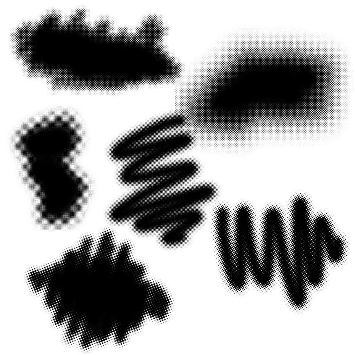 Halftone Scribble Brushes