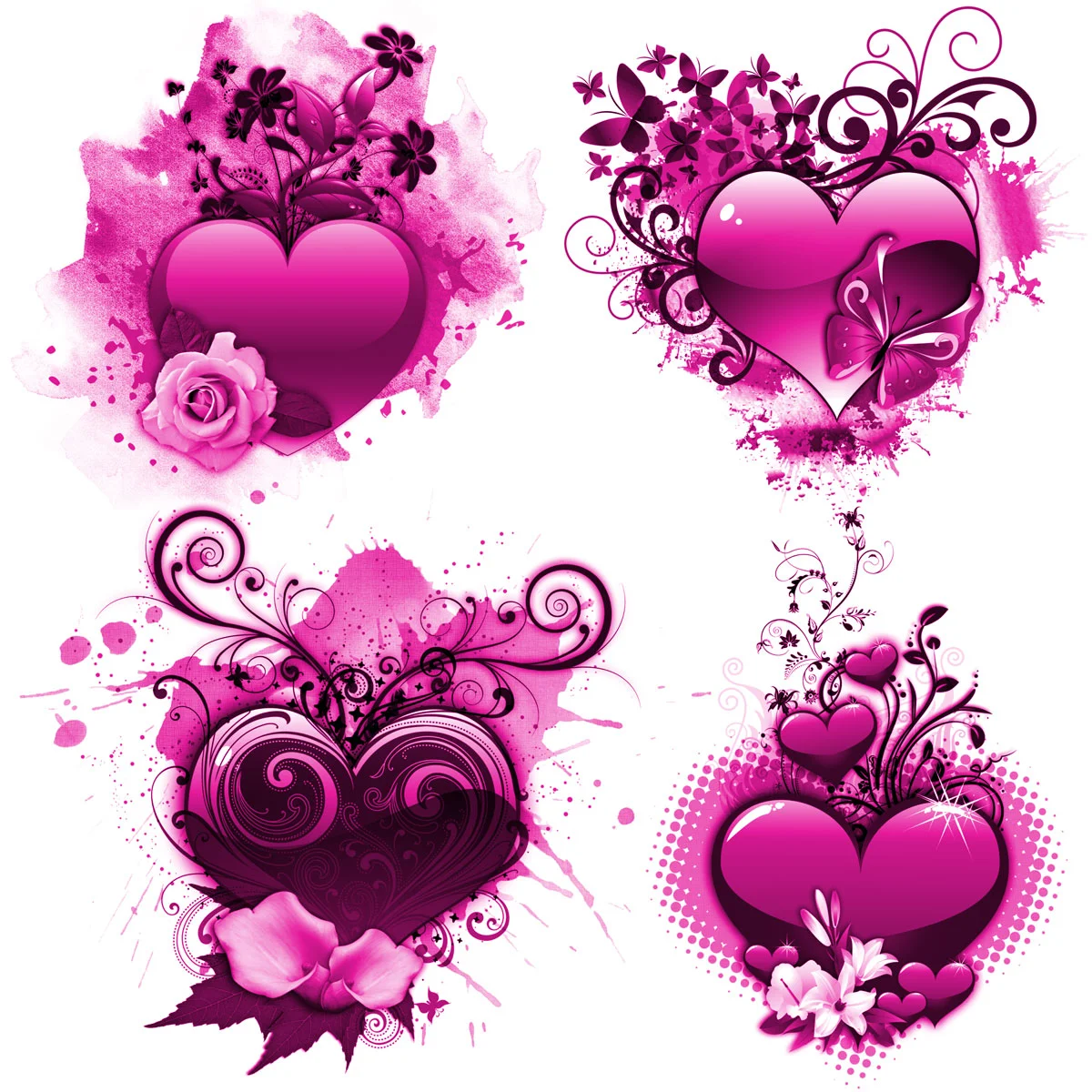 Heart Collage Brushes